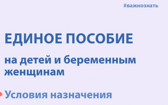 Единое пособие на детей и беременным женщинам